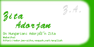 zita adorjan business card